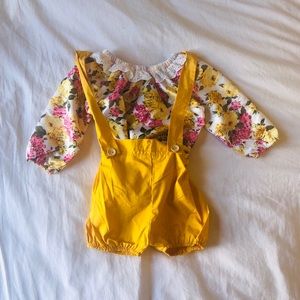 2 Piece Boutique overall & onesie / 12 - 18 months